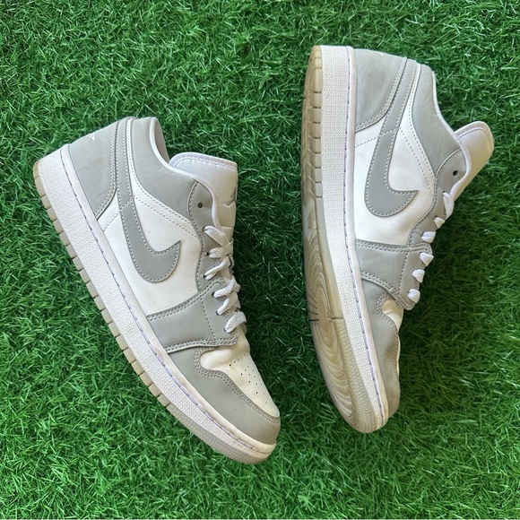 Nike Air Jordan Low White Wolf Grey Aluminum - Picture 9 of 14